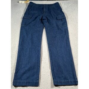 Cabela's Cargo Jeans Womens 10 Blue Denim Stretch High Rise Relaxed Straight Leg